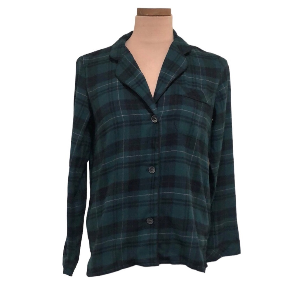 Madewell Button Down Shirt Size XS Green Flannel